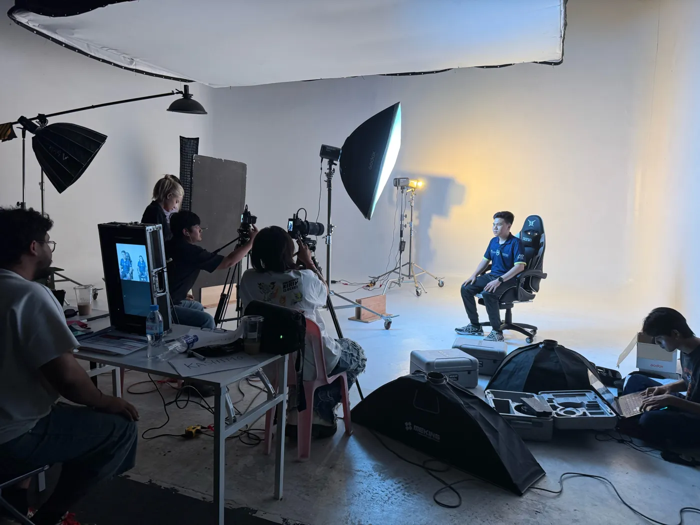 Photoshoot set with lighting for Cambodian esports teams